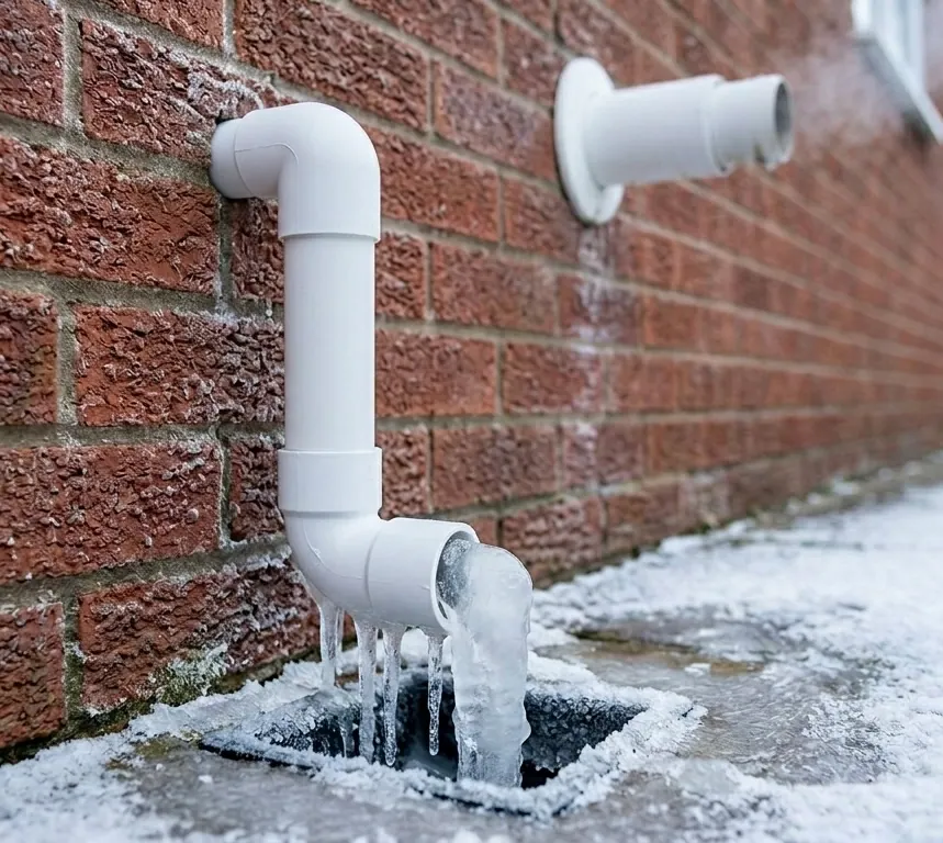 Frozen condensate pipe in Wolverton